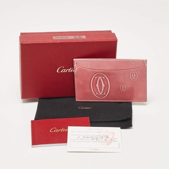 Cartier Pink Leather Happy Birthday Card Holder- NEW with Box and Dust Bag! - Picture 1 of 8